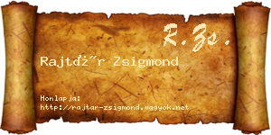Rajtár Zsigmond névjegykártya